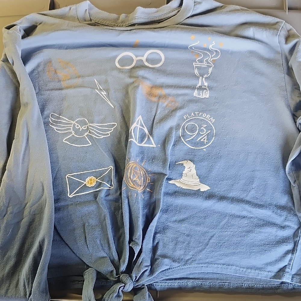 Blue Graphic Long Sleeve Shirt